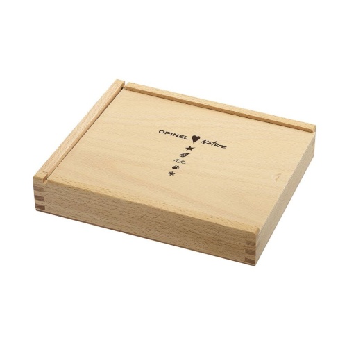 Набор в деревянной коробке из 6 ножей Opinel №7 Nature, нержавеющая сталь, рукоять самшит, гравировк, 001555 фото 4